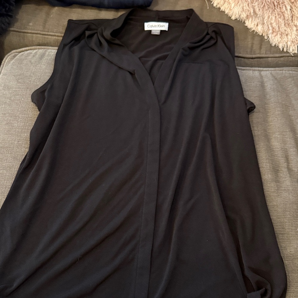 Calvin Klein Classic Black V-Neck Top